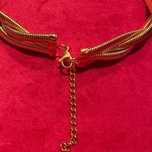 18k Gold Plated Interwoven Choker Necklace - Picture 3 of 3
